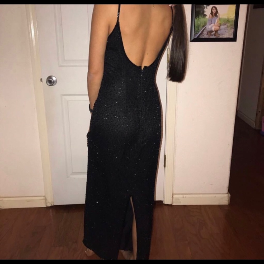 Beautiful black sequin, spaghetti strap dress.